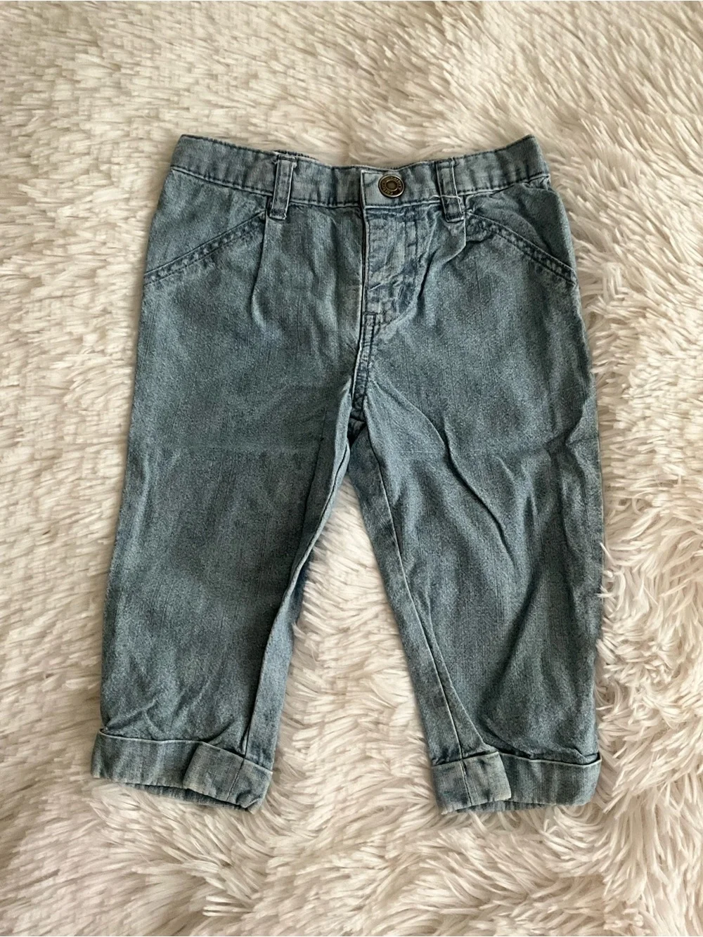 Carter's Toddler Washed Denim Trousers in Light Blue